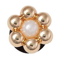 Украшение для обуви Crocs Gold  and  Pearl  Tiny Flower