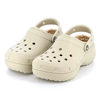 Клоги Crocs Classic Platform Lined Clog Bone