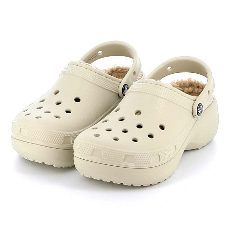 Клоги Crocs Classic Platform Lined Clog Bone