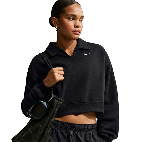 Толстовка Nike Sportswear Fleece Midweight Oversized Cropped Polo