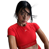 Топ Nike Pro Dri-FIT Short-Sleeve Cropped Graphic Top
