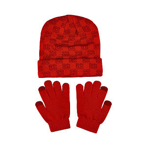 Набор: шапка, перчатки Jordan Monogram Beanie Set Gym Red