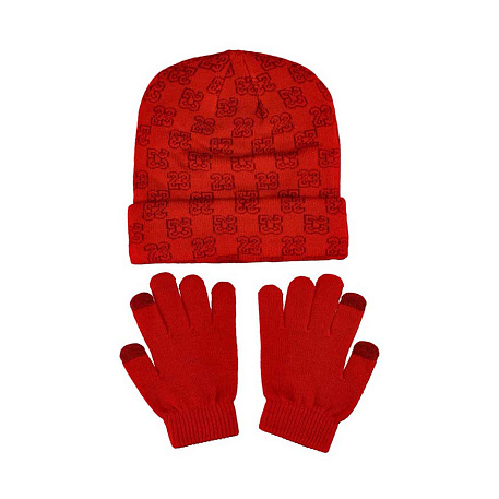 Набор: шапка, перчатки Jordan Monogram Beanie Set Gym Red