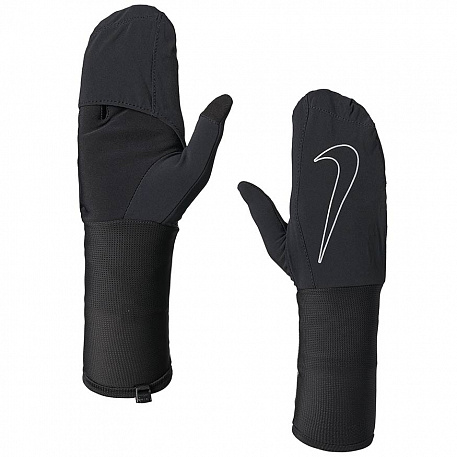 Перчатки Nike TRANSFORM RUNNING GLOVES BLACK/BLACK/SILVER S