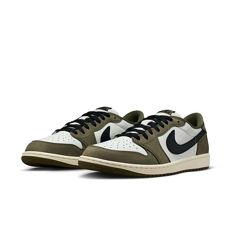 Кроссовки Air Jordan 1 Retro Low "Medium Olive and Summit White"