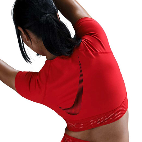 Топ Nike Pro Dri-FIT Short-Sleeve Cropped Graphic Top