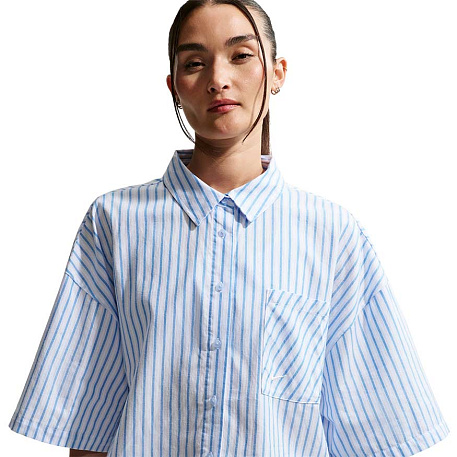 Рубашка Nike Sportswear Offline Woven Poplin Striped Short Sleeve