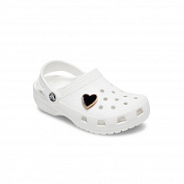 Украшение для обуви Crocs Black Heart with Gold Outline
