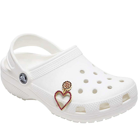 Украшение для обуви Crocs Pink Beaded Heart
